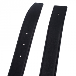 مملوكة مسبقًا Hermes Black/Tan Togo Leather Reversible Belt Strap 95CM    