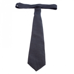 Pre Owned Hermes Bicolor Faconee H Silk Jacquard Classic Tie