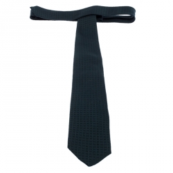 Pre Owned Hermès Green Faconee H Classic Silk Jacquard Tie