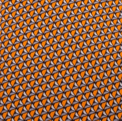 Pre Owned Hermes Orange Chateau De Cartes Printed Classic Silk Tie