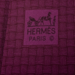 Pre Owned Hermes Pink Printed Traditional Silk Tie