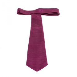 Pre Owned Hermes Pink Printed Traditional Silk Tie