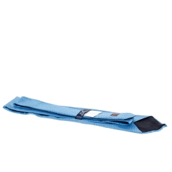 Pre Owned Hermès Sky Blue Chevron Patterned Jacquard Silk Tie