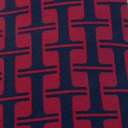 Pre Owned Hermès Red and Blue H Patterned Jacquard Silk Tie