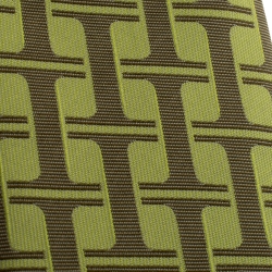 Pre Owned Hermes Green H Patterned Jacquard Traditional Silk Tie
