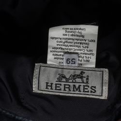 Pre Owned Hermes Navy Blue Quilted Bucket Hat