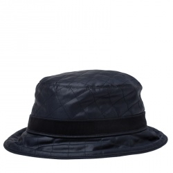 Pre Owned Hermes Navy Blue Quilted Bucket Hat