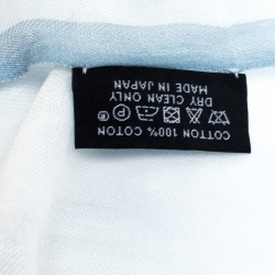 Pre Owned وشاح هيرمس قطن هيرينغبون أزرق فاتح