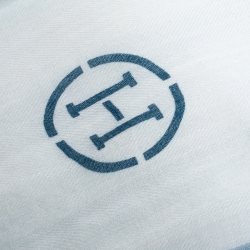 Pre Owned وشاح هيرمس قطن هيرينغبون أزرق فاتح