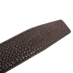 Pre Owned Hermes Brown/Black Leather Constance 2 Reversible Belt 105CM