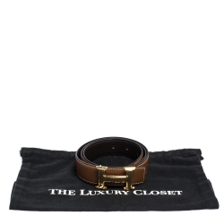 Pre Owned Hermes Marron d'Inde Epsom Leather Constance Reversible Belt 90CM