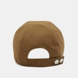 Hermes Brown Logo Detail Cotton Cap 