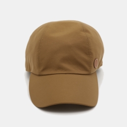 Hermes Brown Logo Detail Cotton Cap 