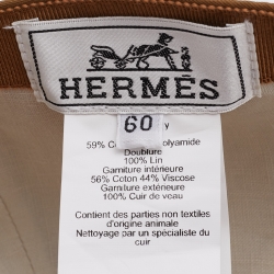 Hermes Brown Logo Detail Cotton Cap 