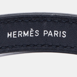 Hermès Black/Brown Leather Interchangeable Looping Wrap Bracelet S