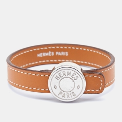 Hermès Black/Brown Leather Interchangeable Looping Wrap Bracelet S