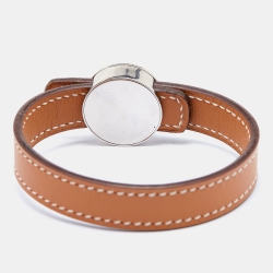 Hermès Black/Brown Leather Interchangeable Looping Wrap Bracelet S