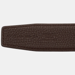 Hermès Black/Moka Chamonix and Togo Leather H Buckle Belt 110CM