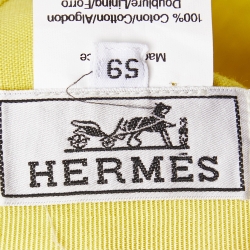Hermès Yellow H Embroidered Cotton Cap Size 59