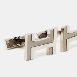 Hermès H au Carre Palladium Plated Cufflinks