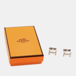 Hermès H au Carre Palladium Plated Cufflinks