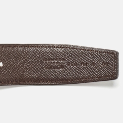 Pre Owned Hermes Rogue H/Chocolat Epsom Leather H Reversible Buckle Belt 90CM