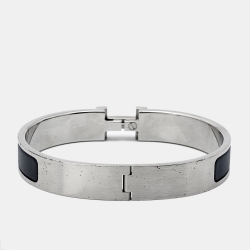 Pre Owned Hermes Clic HH Enamel Palladium Plated Bracelet