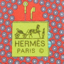 Pre Owned Hermès Red Silk Music Miguel Chevalier Tie