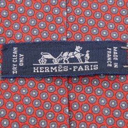 Pre Owned Hermès Red Silk Music Miguel Chevalier Tie