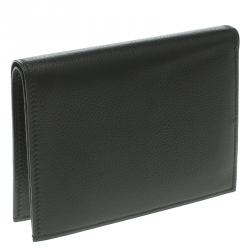 Hermes Black Evergrain Calfskin Leather Bi Fold Wallet
