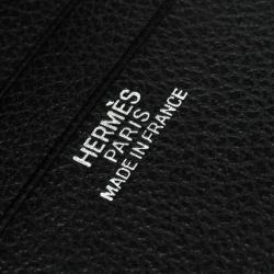 Hermes Black Evergrain Calfskin Leather Bi Fold Wallet