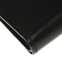 Hermes Black Evergrain Calfskin Leather Bi Fold Wallet