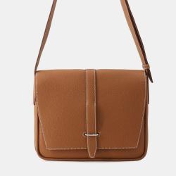 Pre Owned Hermes Steve Junior Gold Togo Calfskin Leather Crossbody Bag