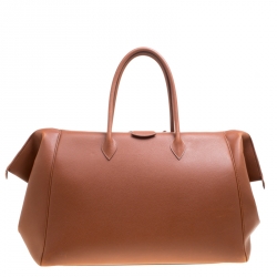 Hermes Brique Evergrain Leather Paris Bombay 50 Duffle Bag
