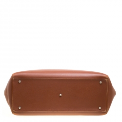 Hermes Brique Evergrain Leather Paris Bombay 50 Duffle Bag