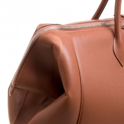 Hermes Brique Evergrain Leather Paris Bombay 50 Duffle Bag