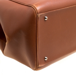 Hermes Brique Evergrain Leather Paris Bombay 50 Duffle Bag