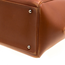 Hermes Brique Evergrain Leather Paris Bombay 50 Duffle Bag