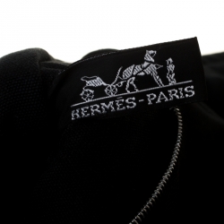 Hermes Black Canvas Fourre Tout Vassus Messenger Bag 