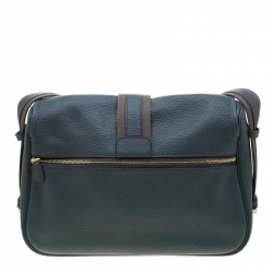 Hermes Blue Jean Togo leather Bourlingue Messenger Bag