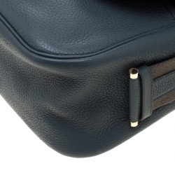 Hermes Blue Jean Togo leather Bourlingue Messenger Bag