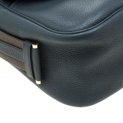 Hermes Blue Jean Togo leather Bourlingue Messenger Bag