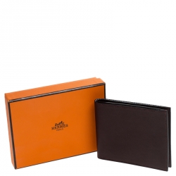 Hermes Macassar Swift Leather Citizen Twill compact Wallet