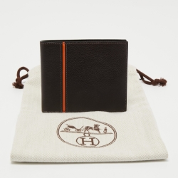Hermès Chocolat/Orange Epsom Leather MC² Copernic Wallet