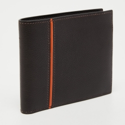 Hermès Chocolat/Orange Epsom Leather MC² Copernic Wallet