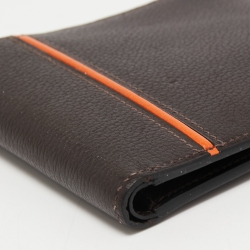 Hermès Chocolat/Orange Epsom Leather MC² Copernic Wallet