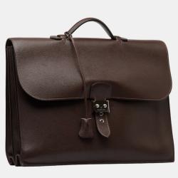 Hermes Brown Leather Togo Sac à Dépêches 38