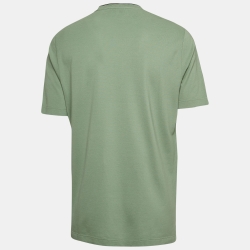 Pre Owned Hermes Green Cotton Pique Cotton Half Sleeve T-Shirt L