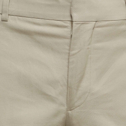 Hermes Cream Cotton Twill Formal Trousers M