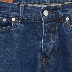 Pre Owned Hermes Navy Blue Denim Straight Cut Jeans M Waist 30"